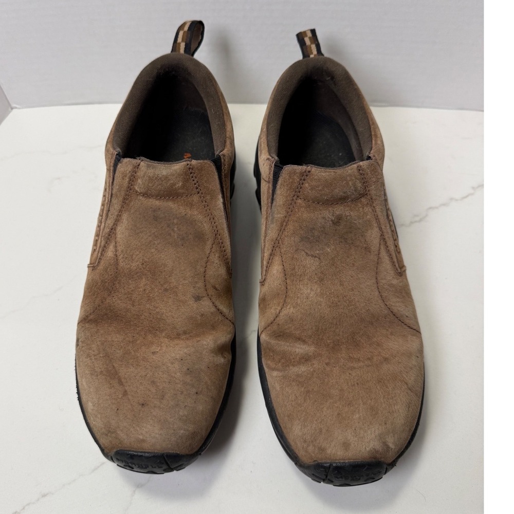 Merrell Mens Jungle Moc Brown Suede Slip On Comfort Shoes J65685 Size 9.5
